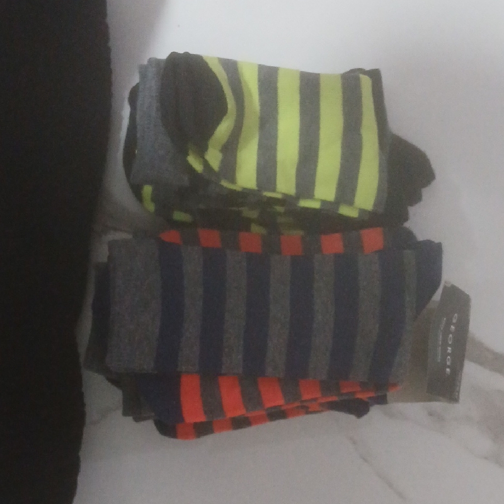 George Kids Striped Socks - Neon Yellow, Orange, and Blue